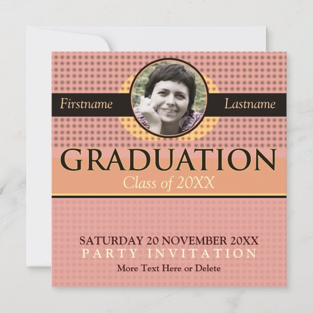 Graduación moderna de Guay con invitación fotográf (Anverso)