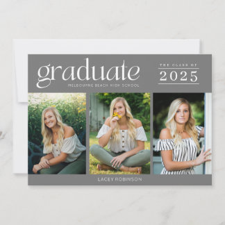 Graduación Moderna De Tres Fotografías En La Escue