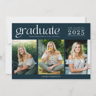 Graduación Moderna De Tres Fotografías En La Escue