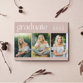 Graduación Moderna De Tres Fotografías En La Escue