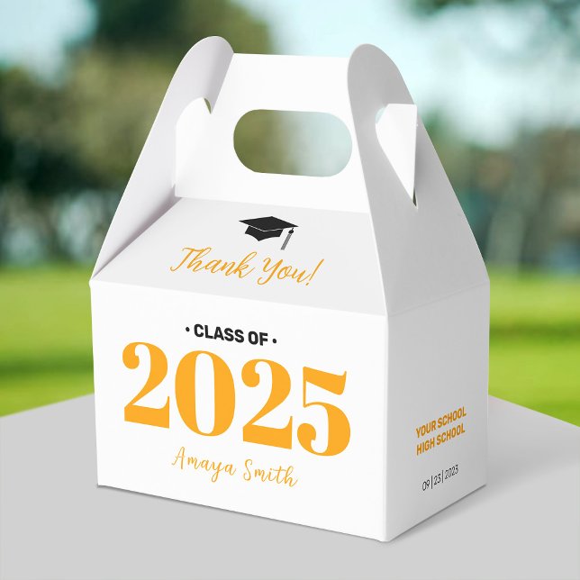 Graduación moderna Gracias Caja De Gable/Favor (Subido por el creador)