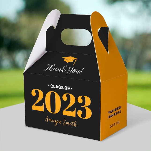 Graduación moderna Gracias Caja De Gable/Favor (Subido por el creador)