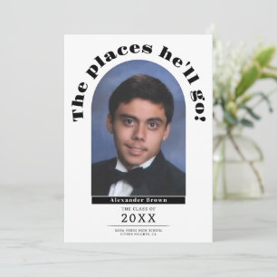 Graduación moderna Invitación de fotos de los luga