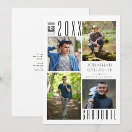 Graduación Moderno Sleek Cuatro fotos Anuncio negr