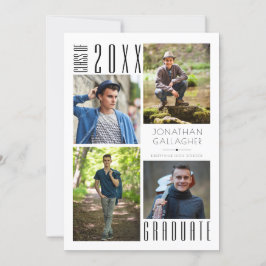 Graduación Moderno Sleek Cuatro fotos Anuncio negr