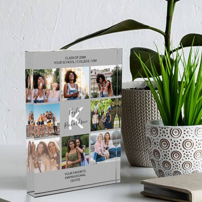 Graduación Monogramada Cita 8 Collage de fotos Gri (Subido por el creador)