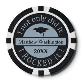 Graduación nombre personalizado y fichas de póquer