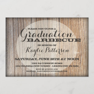 Graduación País Madera BBQ Grad Party Invitación