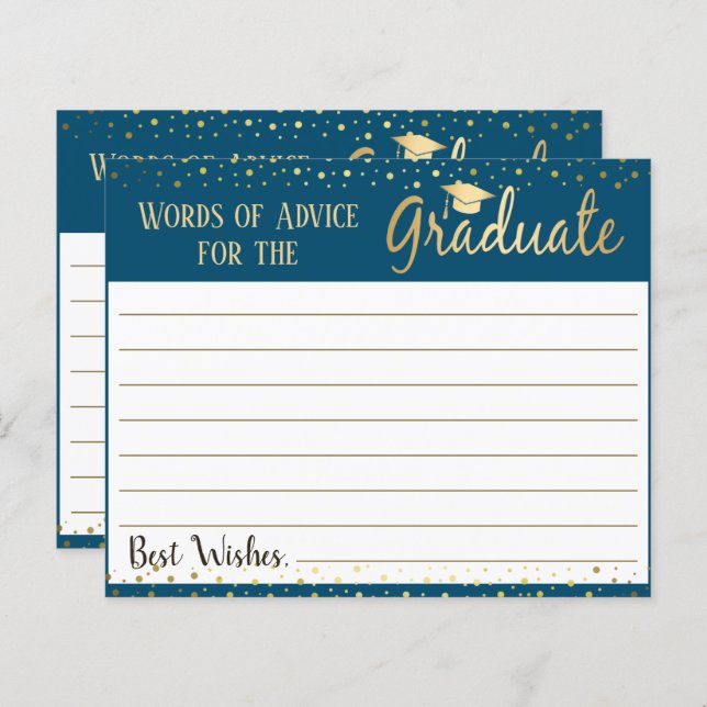 Graduación Palabras de la hoja de papel de asesora (Anverso / Reverso)