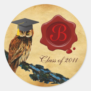 GRADUACIÓN PARCHE OWL Y MONOGRAMA DE SELLO DE CERR