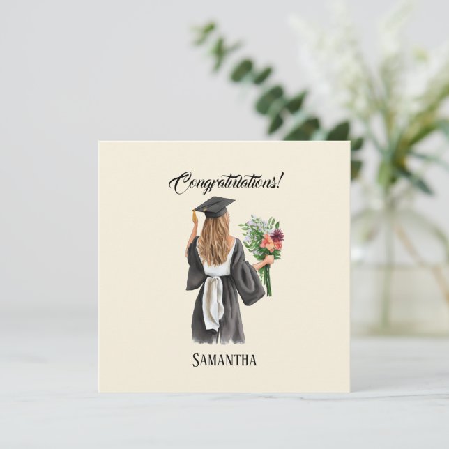Graduación personalizada de acuarela (12) (Anverso de pie)