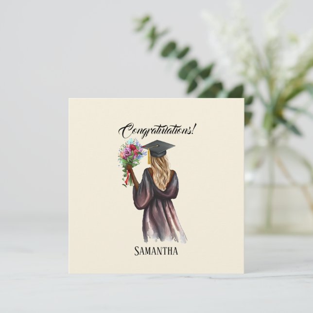 Graduación personalizada de acuarela (14) (Anverso de pie)