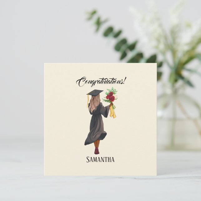 Graduación personalizada de acuarela (5) (Anverso de pie)