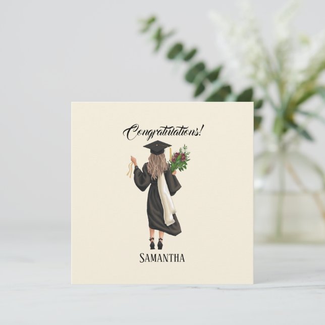 Graduación personalizada de acuarela (9) (Anverso de pie)