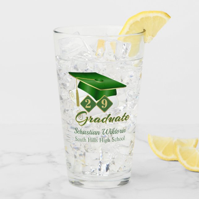 Graduación personalizada de oro verde clásico 20XX (Reverso (hielo))