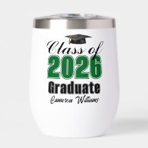 Graduación Personalizada Verde de la Clase de 2026