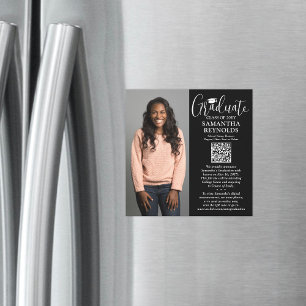 Graduación QR Invitación de fotografía magnética n