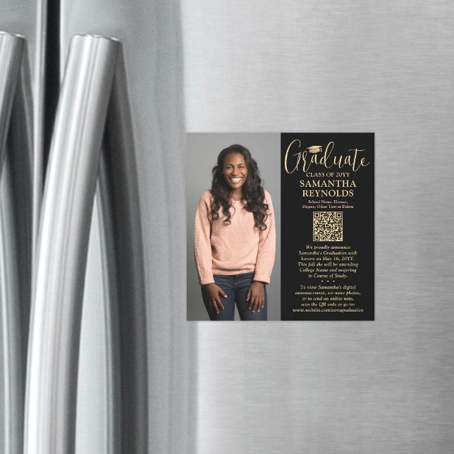 Graduación QR Magnet de Invitación de fotografía d (Subido por el creador)
