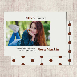 Graduación simple de fotos Invitación de crema de 