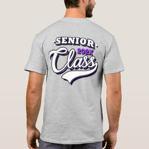 Graduación superior de camiseta morada