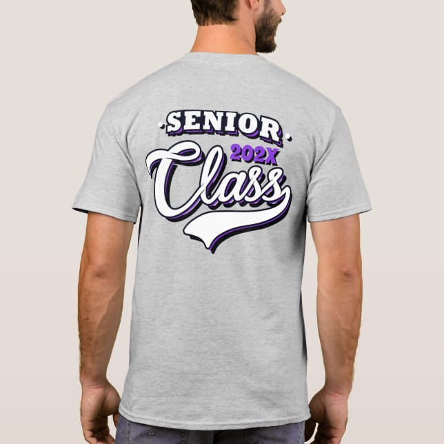 Graduación superior de camiseta morada (Reverso)