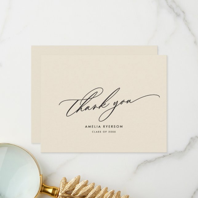 Graduación Tarjeta de agradecimiento (Anverso/Reverso In Situ)