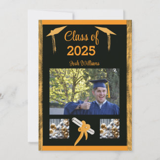 Graduación Tarjeta de Invitación plana con borde d