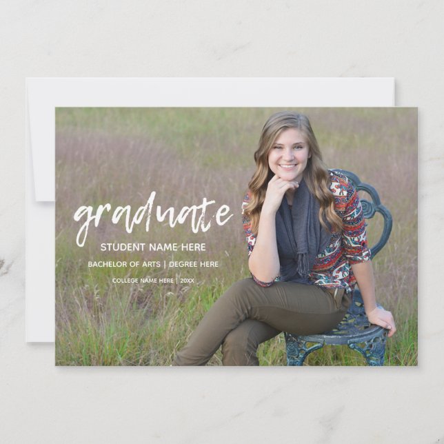 Graduación Tarjeta de Invitación simple y moderna (Anverso)