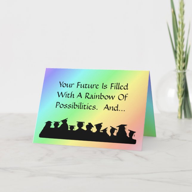 Graduación Tarjeta de siluetas de clase al Persona (Anverso)