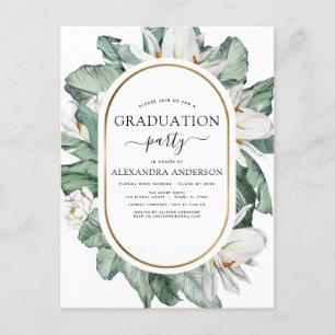 Graduación tropical Magnolia Invitación floral 202