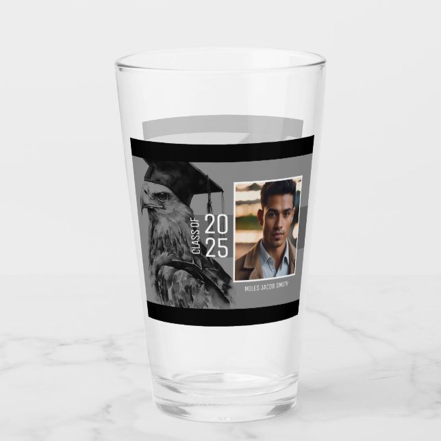 Graduación Única Dos Vidrio De Bebida De Fotografí (Anverso)