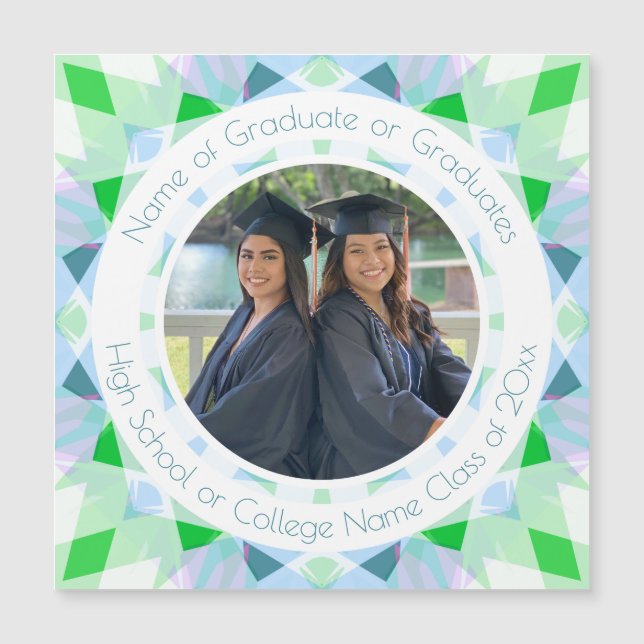 Graduación verde azul Keepsake Photo Gift (Anverso)