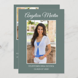 Graduación verde de edad moderna 3 clase fotográfi