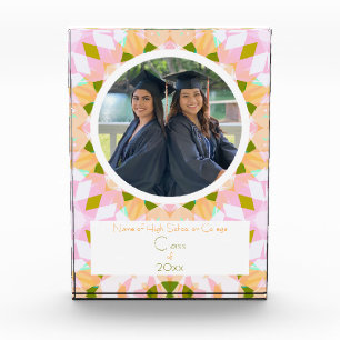 Graduación verde rosa bonito Foto Regalo Keepsake