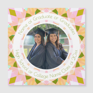 Graduación verde rosa bonito Regalo de foto Keepsa