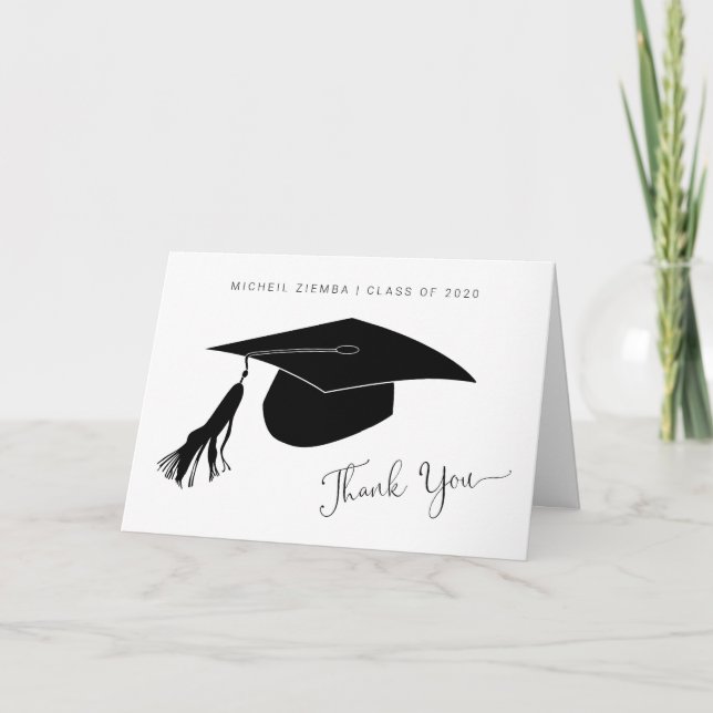 Graduaciones Gracias Tarjeta plegada (Anverso)