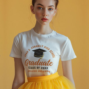 Graduadas Naranja Personalizadas Camisetas de Grad