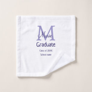 Graduado añadir nombre monograma púrpura simple mí
