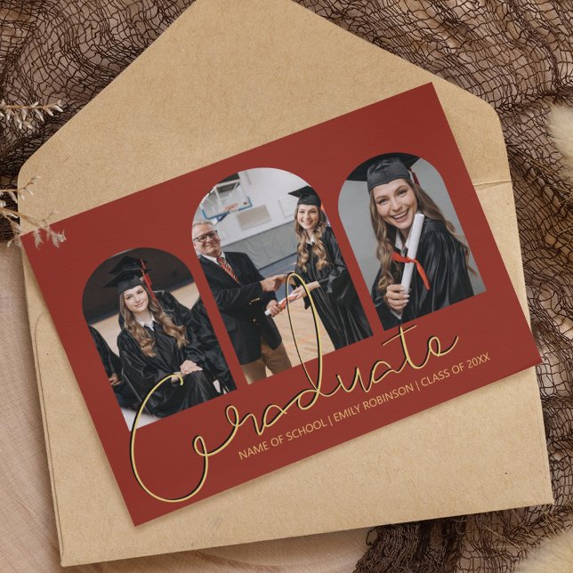 Graduado | Anuncio de collage de fotos de 3 arcos (Subido por el creador)