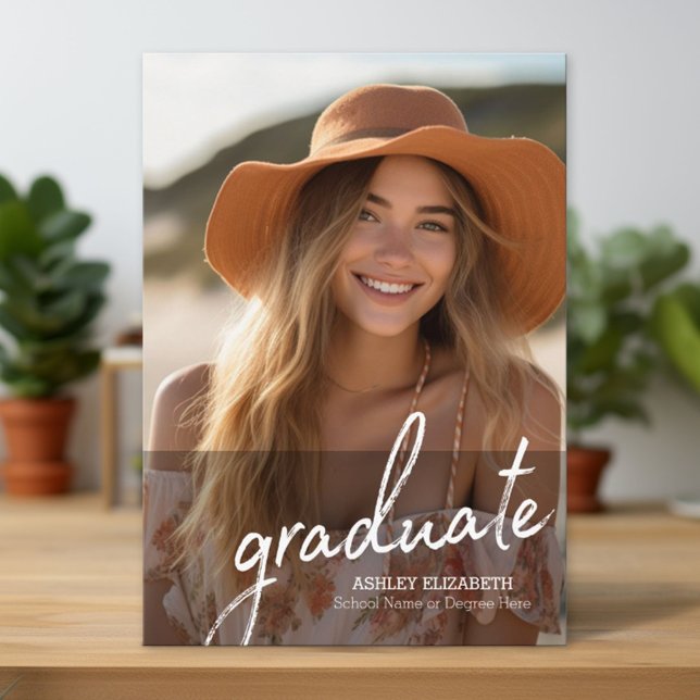Graduado - Anuncio de Foto de Graduación Moderna (Custom Graduation Announcement and Invitation)