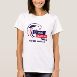 Graduado azul rojo blanco triblando camiseta