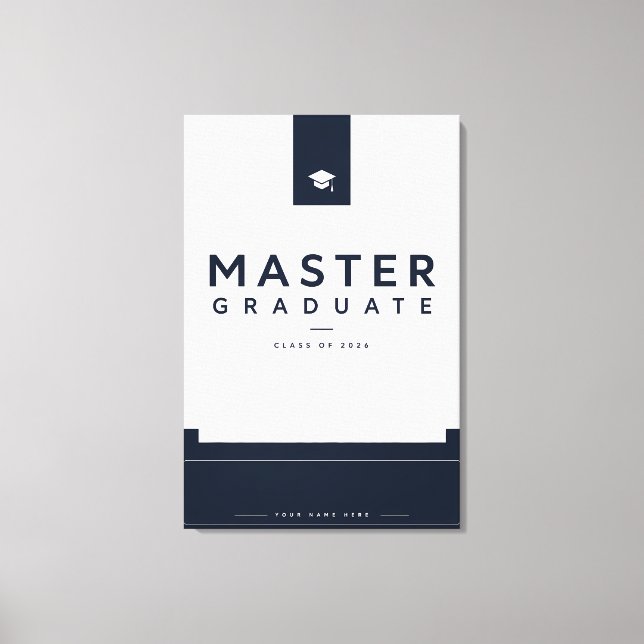 Graduado con Máster 2026 Lienzo Personalizado (Anverso)