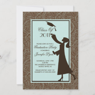 Graduado de la silueta de la invitación de la