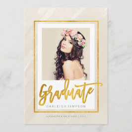 Graduado de oro | Invitación color agua beige