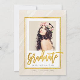 Graduado de oro | Invitación color agua beige