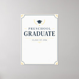 Graduado de Preescolar 2026 Lienzo con Nombre Pers