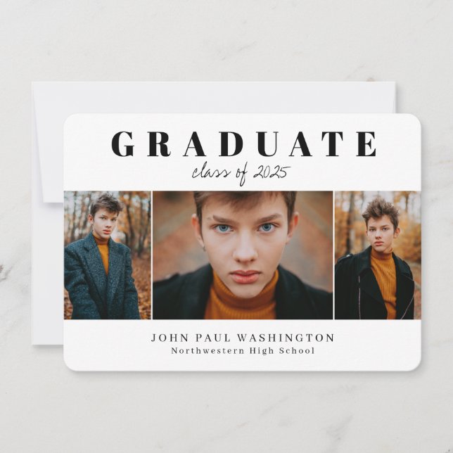 Graduado de presupuesto 3 Invitación de Graduación (Anverso)