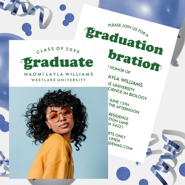 GRADUADO DE RETRO MODERNO NEGRO | INVITACIÓN DE GR (Subido por el creador)