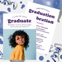 GRADUADO DE RETRO MODERNO NEGRO | INVITACIÓN DE GR