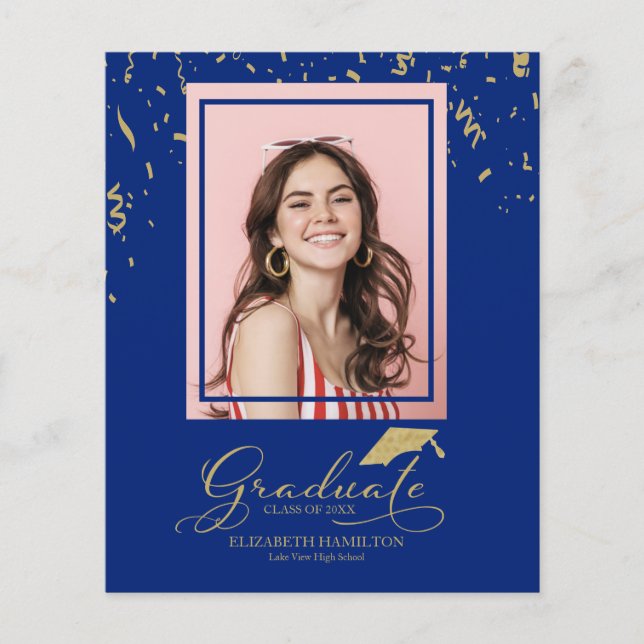 Graduado de Tarjeta de Foto de Invitación de Grado (Anverso)